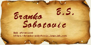 Branko Šobotović vizit kartica